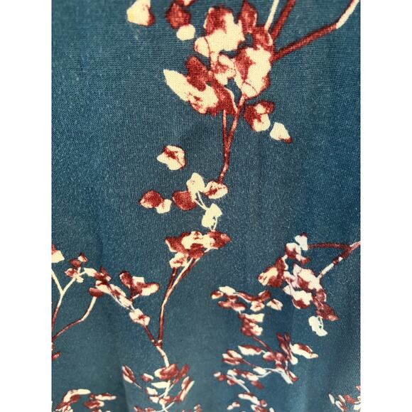 Lane Bryant Floral Sweater Top Blue Burgundy Size XL (14/16) - Picture 6 of 7